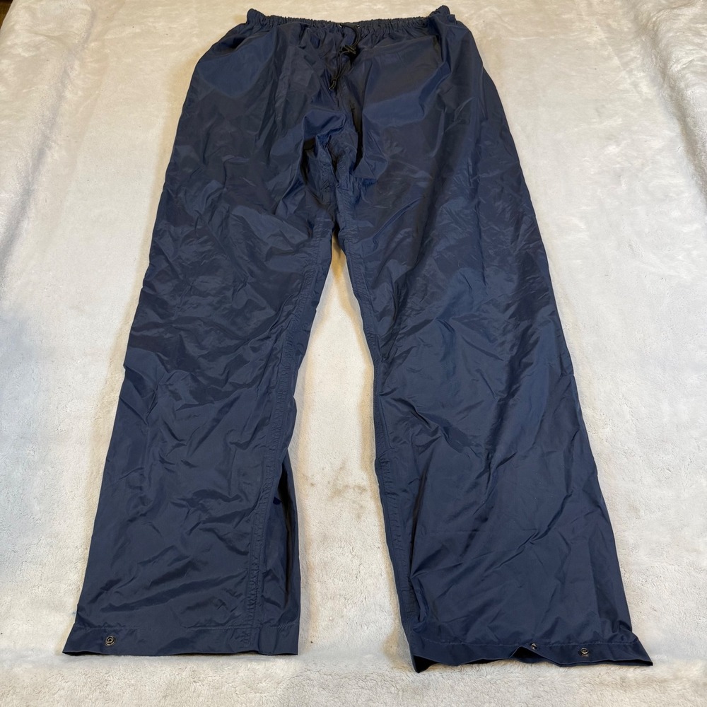 Cabelas‎ Mens Vintage Rain Pants Navy Blue Nylon PU Coated Outdoor Large L